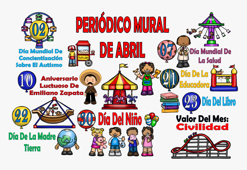 Periodico Mural Del Mes De Abril, HD Png Download