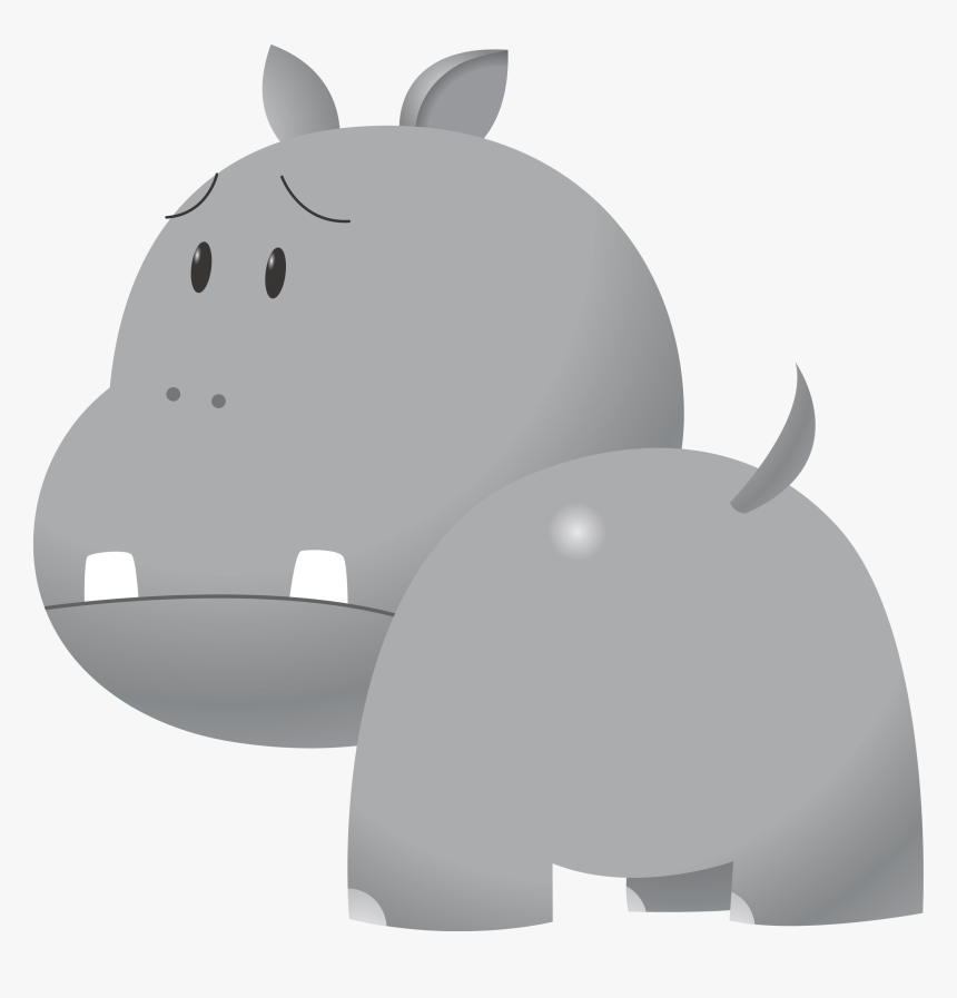 Transparent Baby Hippo Png - Gey Baby Hippo Clipart Png, Png Download