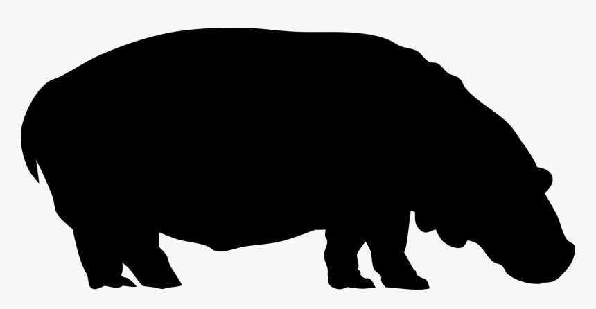 Transparent Computer Silhouette Png - Hippo Silhouette Png, Png Download