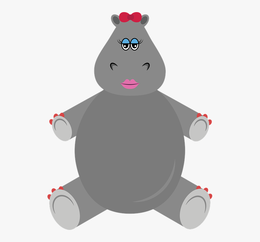 Transparent Baby Hippo Png - Hipopotamo Menina, Png Download