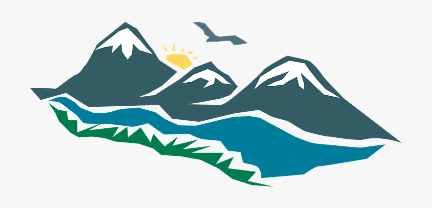 Logotipo, Montaña, Sunrise, Ave, Por La Mañana, Diseño - Mountain Sunrise Svg, HD Png Download