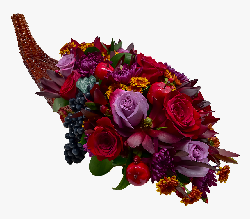 Jewel Tones Floral Cornucopia - Garden Roses, HD Png Download