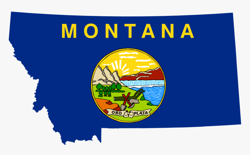 Montana Flag Map, HD Png Download