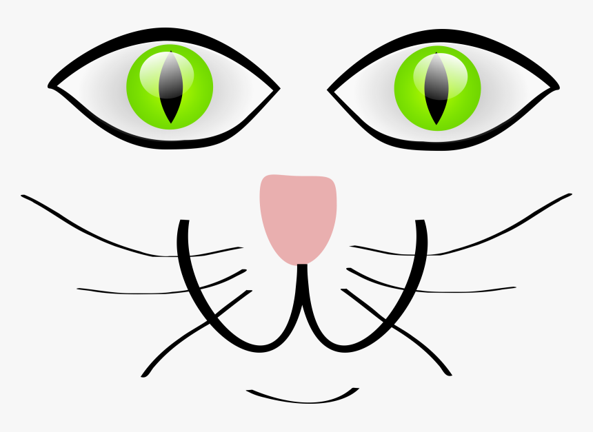Vector Cats Open Mouth - Cat Eyes Clip Art Black And White, HD Png Download