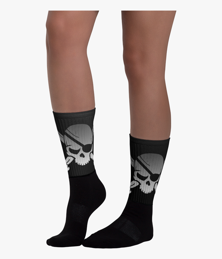 Side View Skull And Crossbones Jolly Roger Pirate Socks - Hockey Sock, HD Png Download