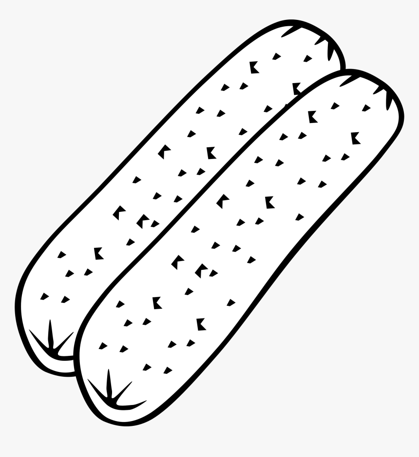 Hotdog Black And White Clipart, HD Png Download