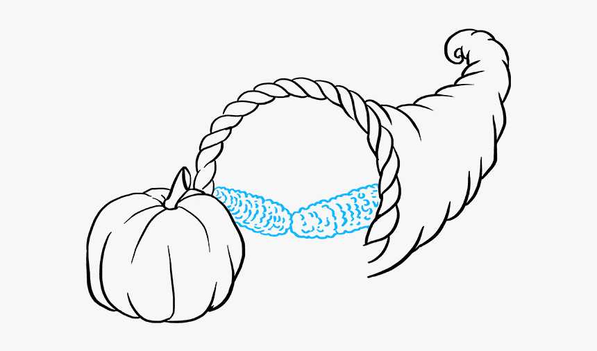 How To Draw Cornucopia - Line Art, HD Png Download