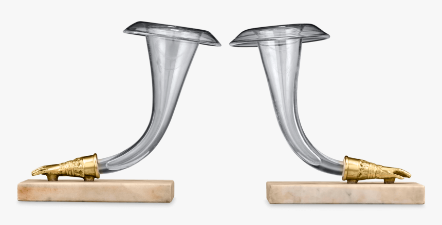 Pair Of Glass Cornucopia Vases - Wood, HD Png Download