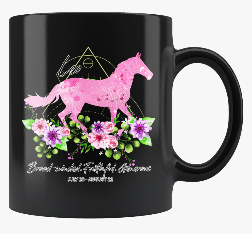 Leo Zodiac Horse Black Mug - Mug, HD Png Download