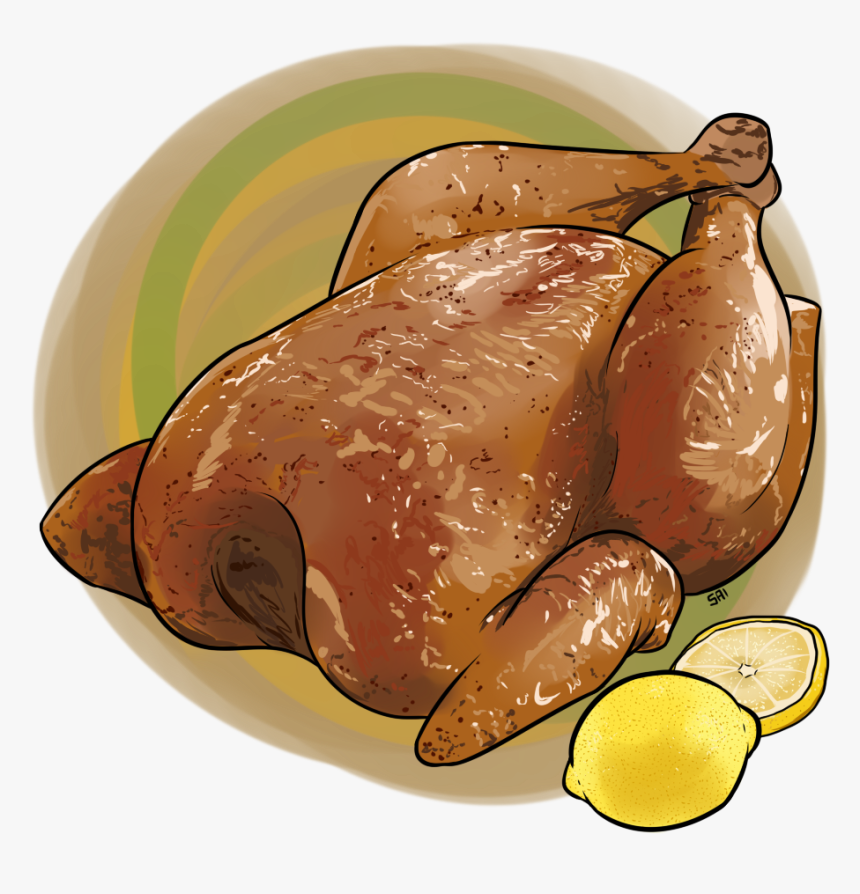 Rotisserie Chicken By Eveeoni - Draw A Rotisserie Chicken, HD Png Download