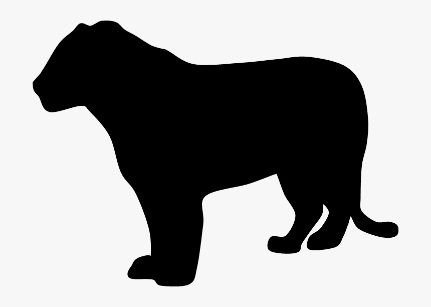 Cat Silhouette Black Panther Lion Clip Art - Tiger Silhouette No Background, HD Png Download