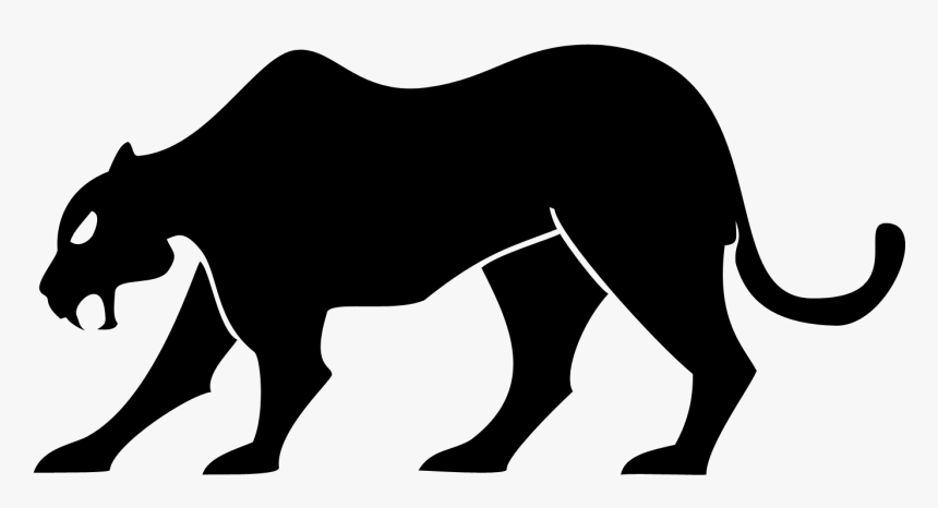 Black Panther Cougar Silhouette Clip Art - Silhouette Of Panther, HD Png Download