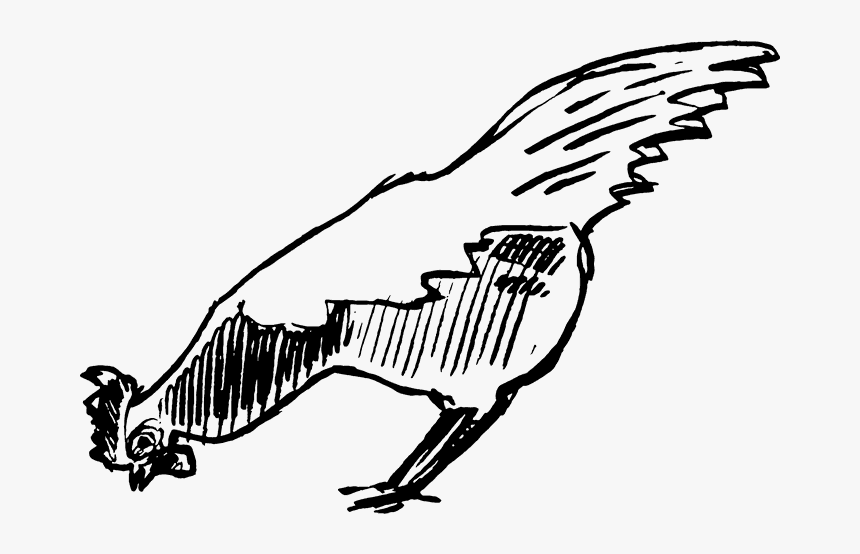 Pecking Chicken Stamp - Chicken Line Pecking, HD Png Download