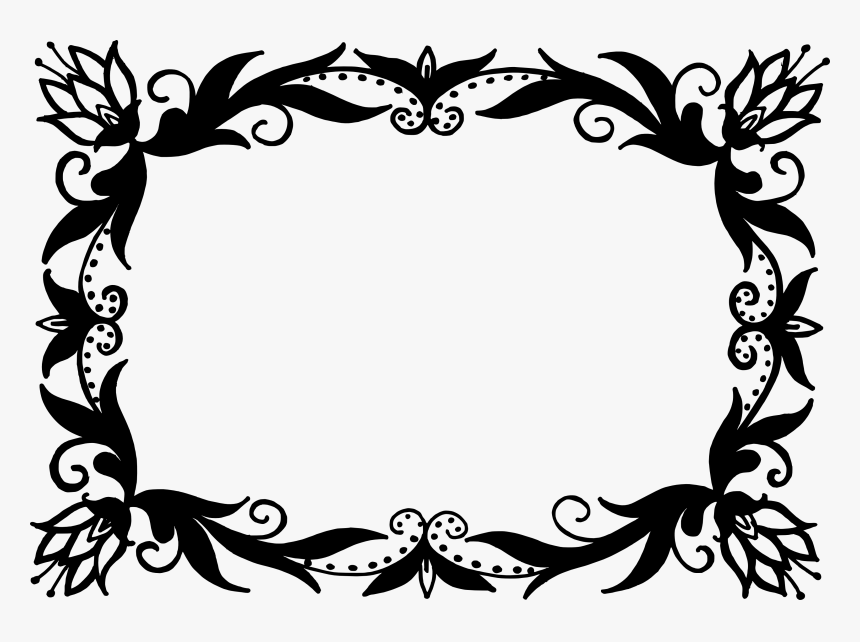 White Floral Vector Png Black And White, Transparent Png
