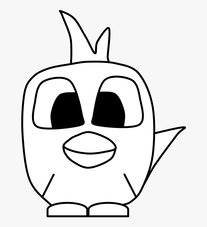 Chicken, Big Eyes, Black And White, Cartoon Animal - Cartoon, HD Png Download