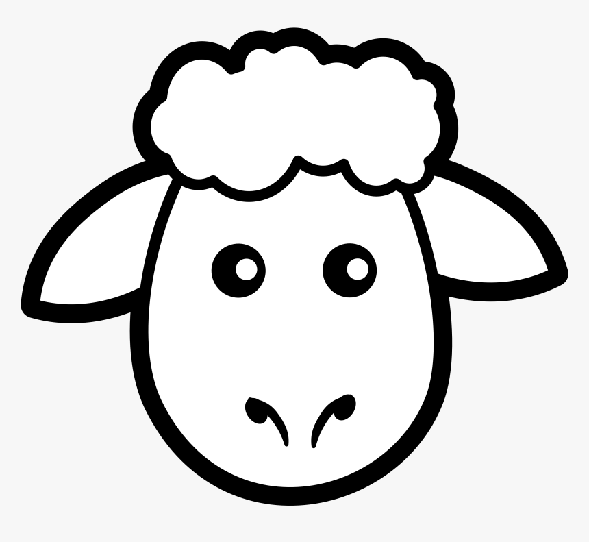 Black And White Head Pictures To Pin On Pinterest - Draw A Sheep Face, HD Png Download