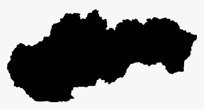 Silhouette,monochrome Photography,sky - Slovakia Vector Map, HD Png Download