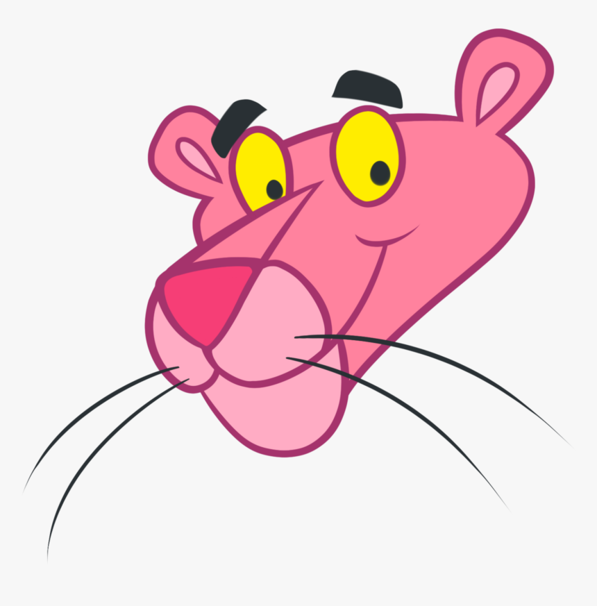 The Pink Black Cartoon Cartoon Pink Panther Head, HD Png Download