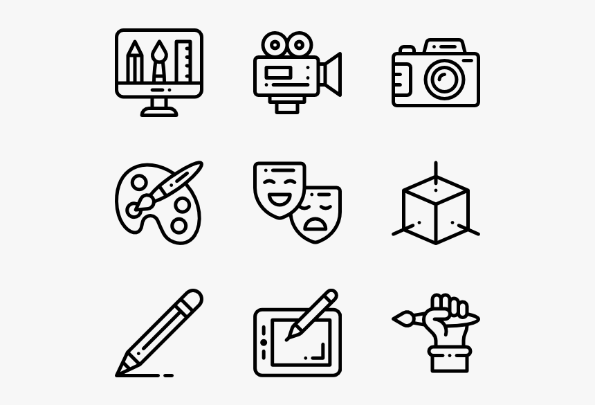 Artistic Studio - Hand Drawn Social Media Icons Png, Transparent Png