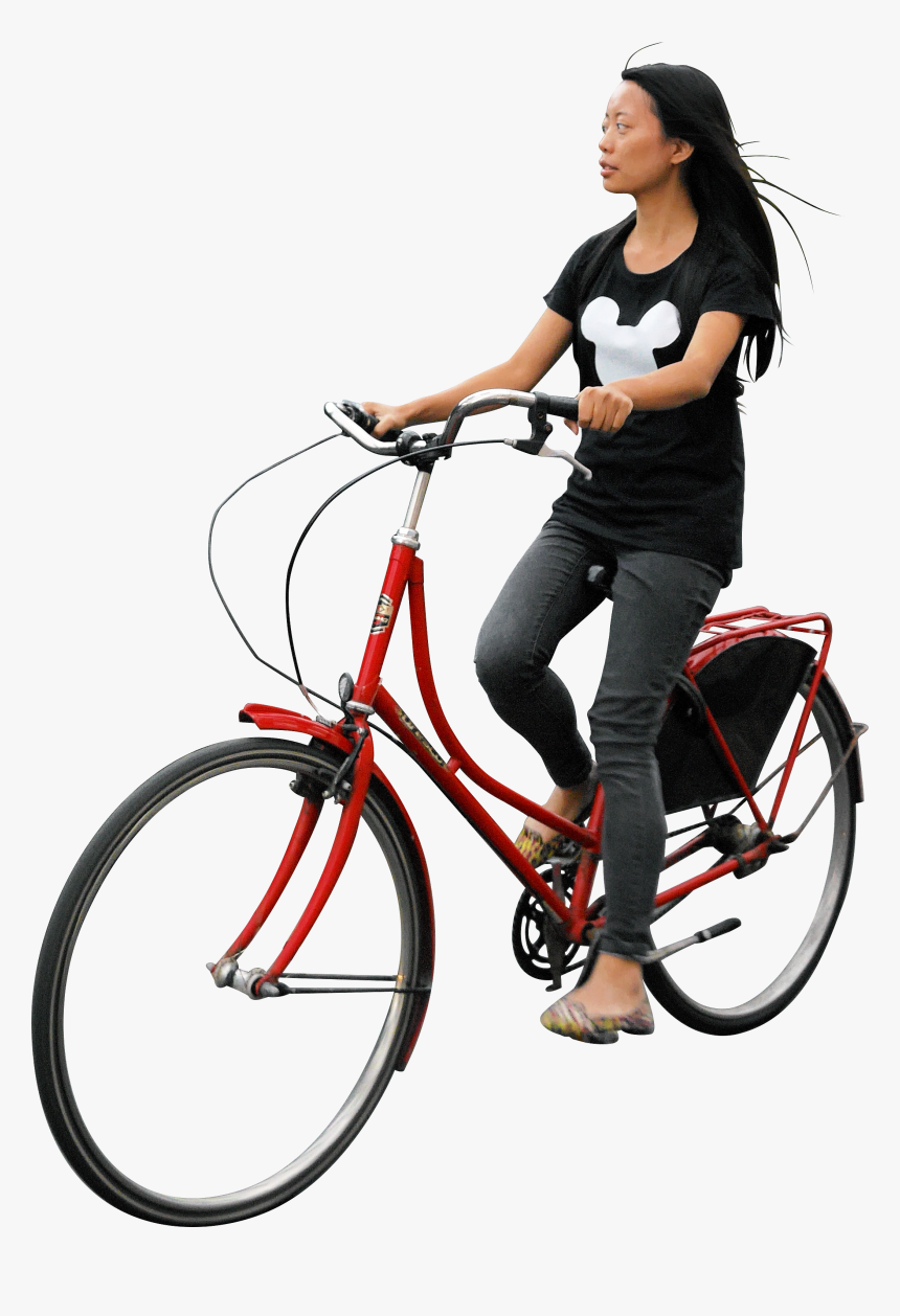 On Her Bike Png Image, Transparent Png