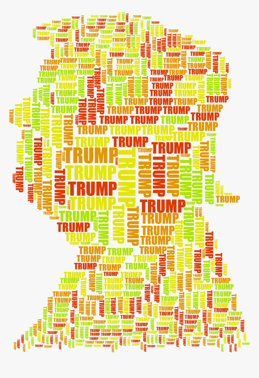 Trump Profile Word Cloud No Background Clip Arts - Transparent Trump Fonts, HD Png Download