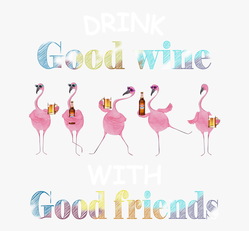 Clipart Flamingos Drinking Wine, HD Png Download