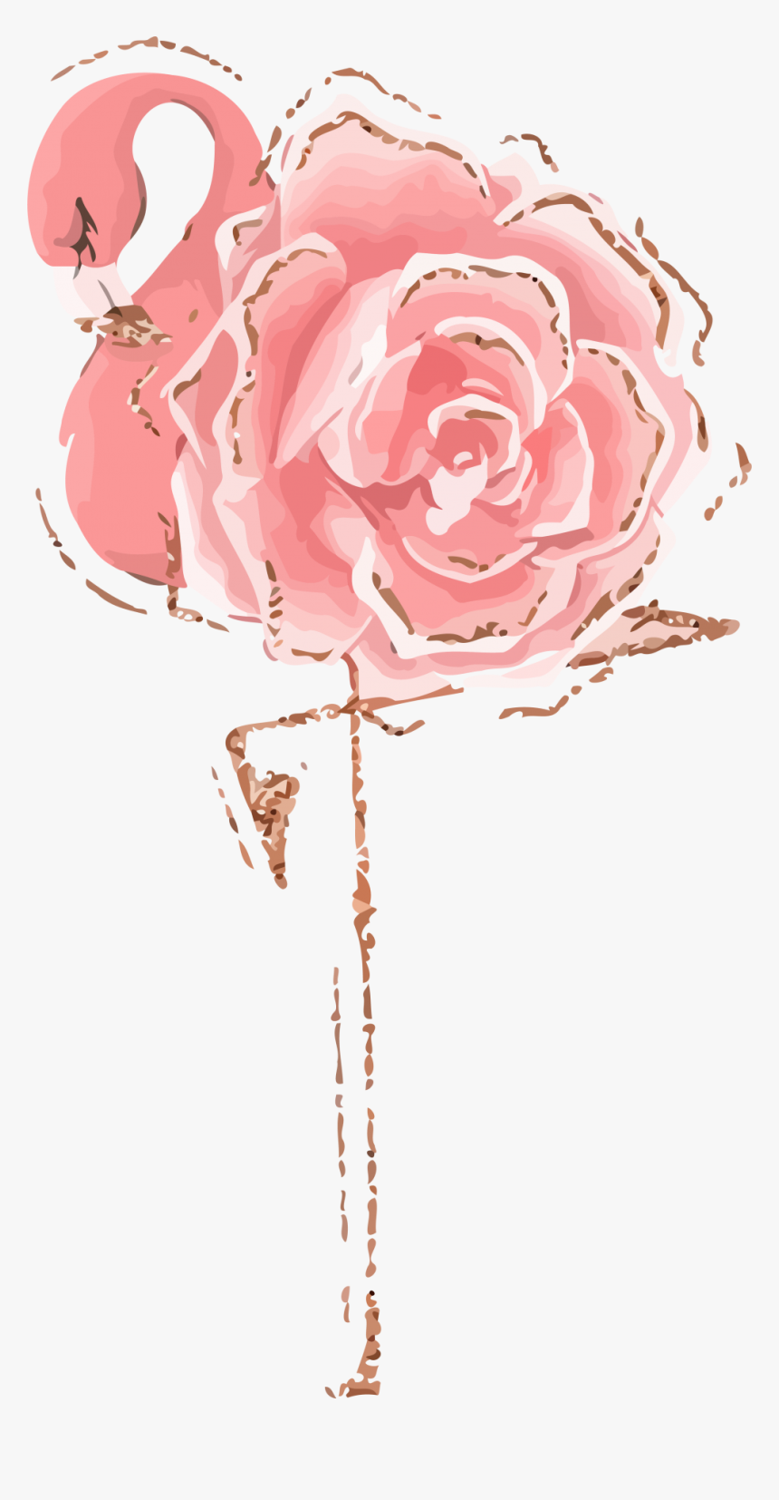 Flower Flamingo Clipart, HD Png Download