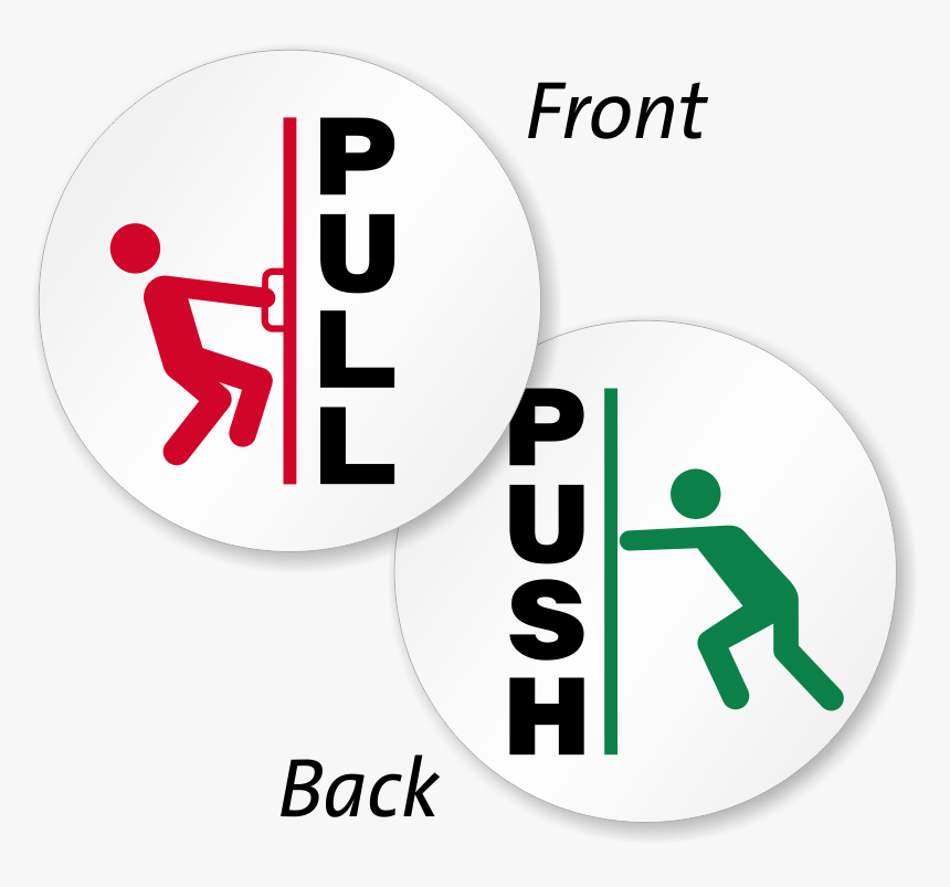 Pull Push With Graphic 2-sided Label - Do Not Push Or Pull, HD Png ...
