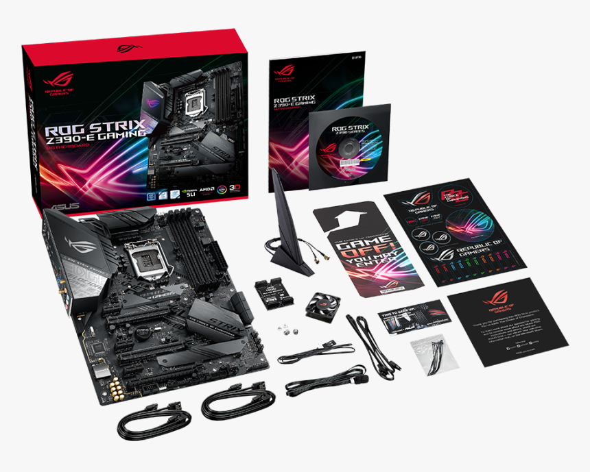 Rog Strix Z390 E Gaming Whats Inside The Box - Asus Rog Z390 E, HD Png Download