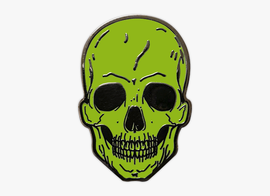 Lime Green Skull Enamel Pin By Seventh - Skull, HD Png Download
