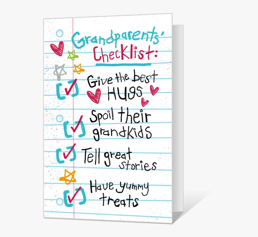 Grandparents Checklist Printable - Handwriting, HD Png Download