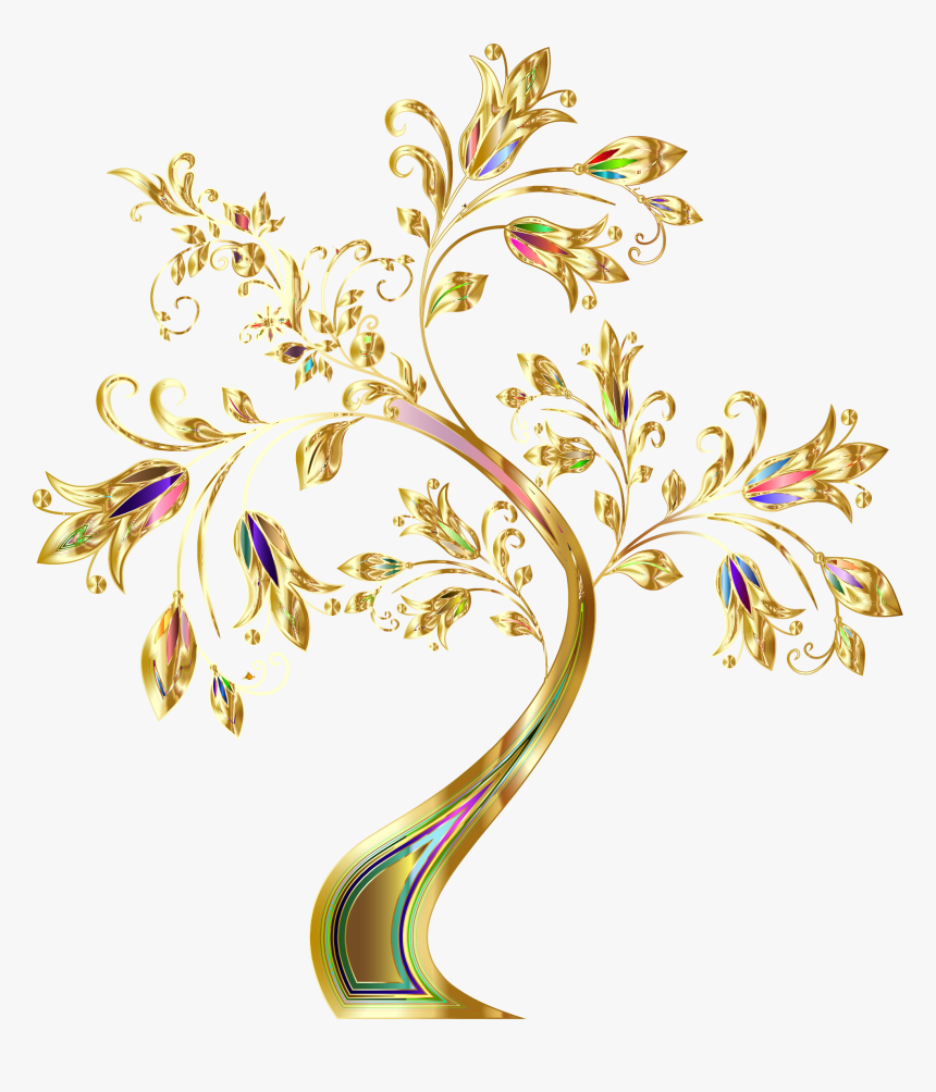 Floral Tree Supplemental 11 No Background Clip Arts - Clear Background Flower Border Design Png, Transparent Png