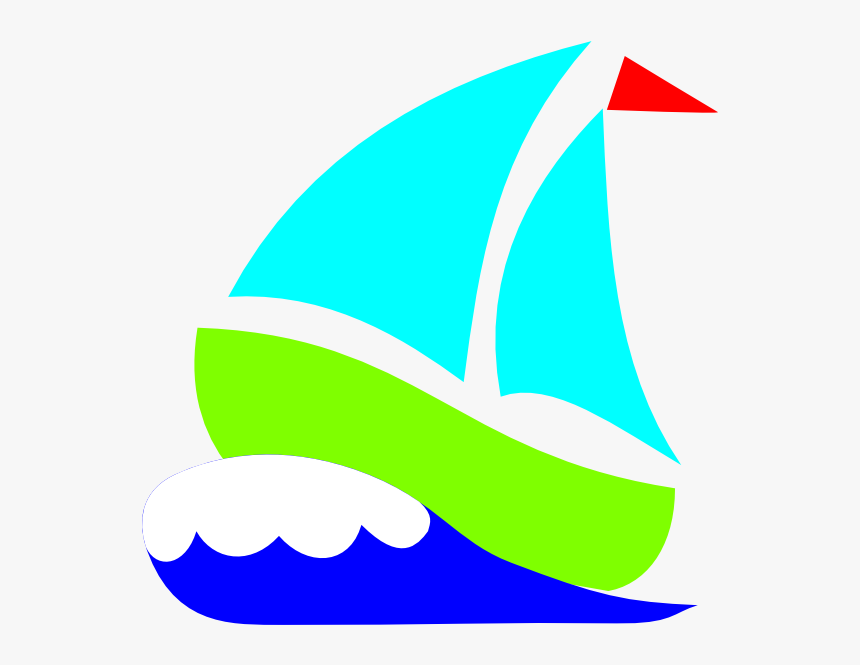 Green Sailboat Clip Art - Cartoon Sailboats, HD Png Download