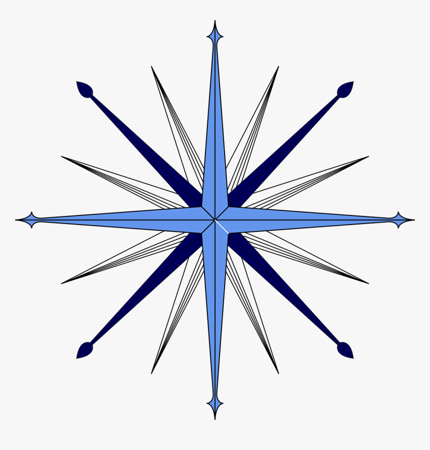 Compass Rose, Sky, East, West, Guide, Blue, South - Rosa Delos Vientos Azul, HD Png Download
