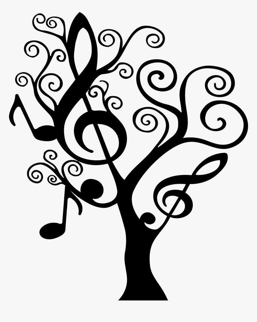 Clip Art Music Wall Decal Backgrounds - Music Tree Transparent, HD Png Download