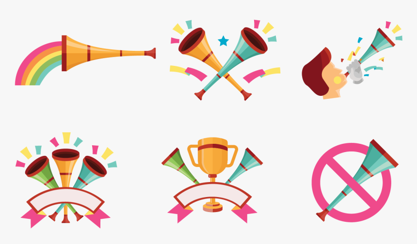 Celebratory Vuvuzela Vectors - Vector Vuvuzela Png, Transparent Png
