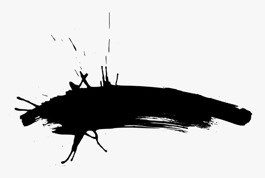 Brush Black And White Silhouette Paint - Transparent Paint Brush Silhouette, HD Png Download