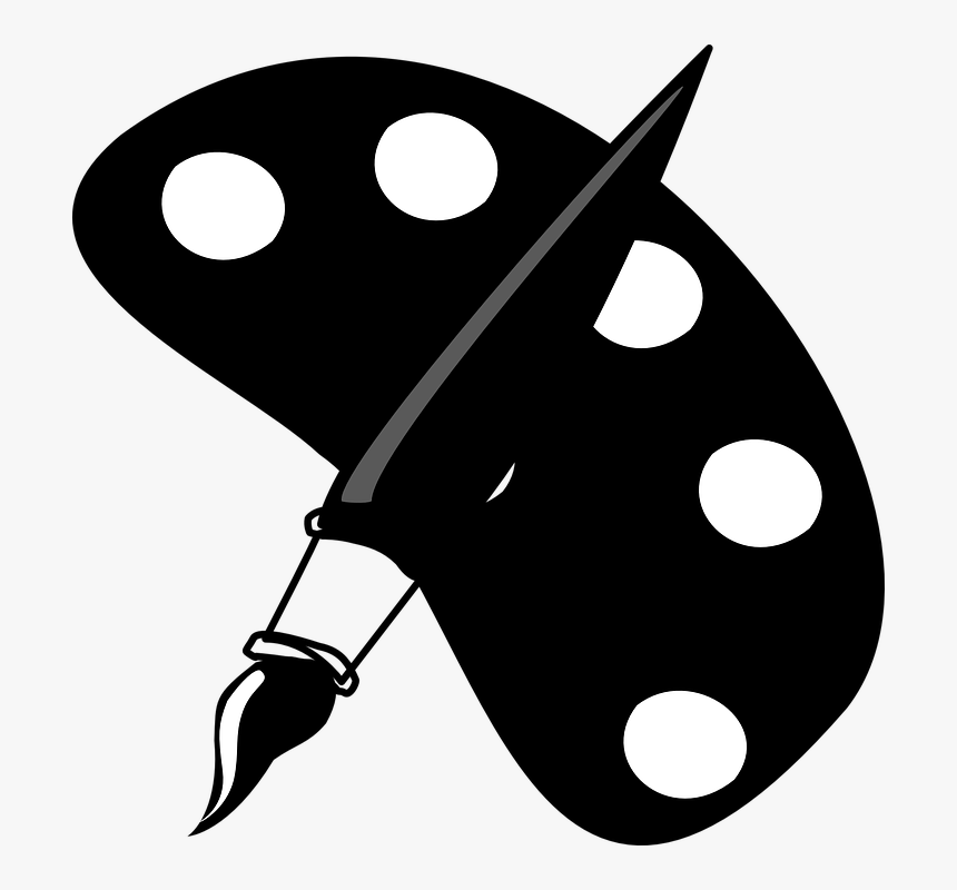 Paintbrush Paint Brush Black And White Clipart - Arts Clipart Black And White, HD Png Download