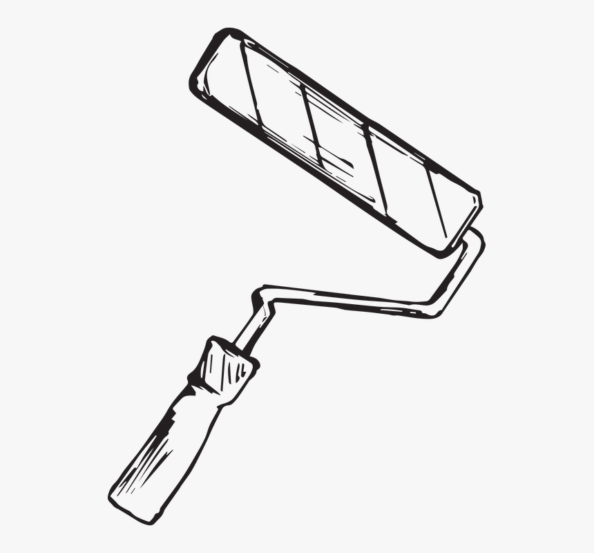 Paint, Roller, Color, Tool, Brush, White - Black And White Paint Roller