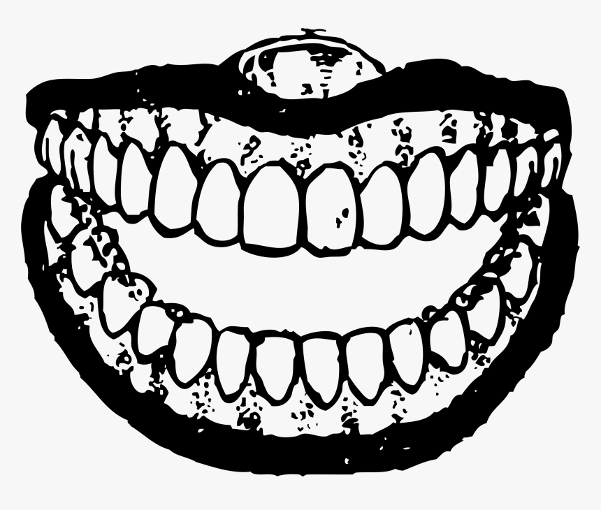 Brush Teeth Png Black And White - Teeth Black And White Png, Transparent Png