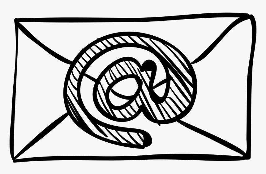 Sketched With Arroba Sign - Email Sketch, HD Png Download