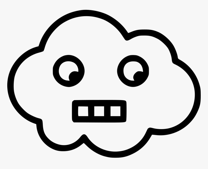 Cloud Scared Shocked - Cloud With Face Png, Transparent Png