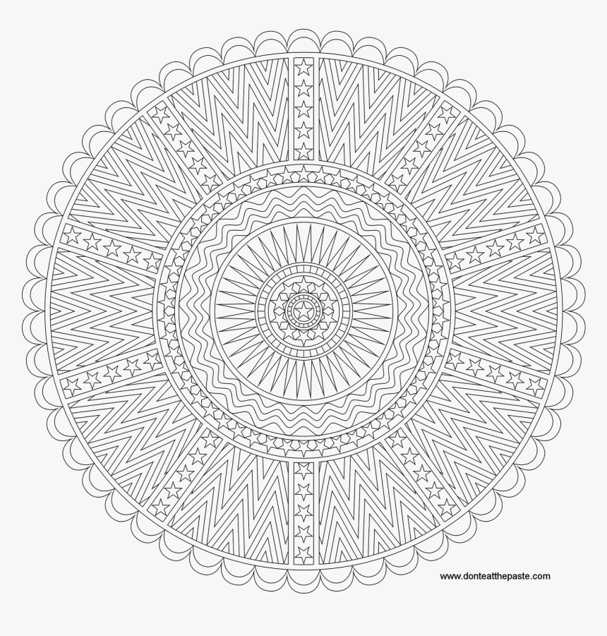 Stars And Stripes Mandala To Print And Color- Available - Omensetter's Luck 1966, HD Png Download