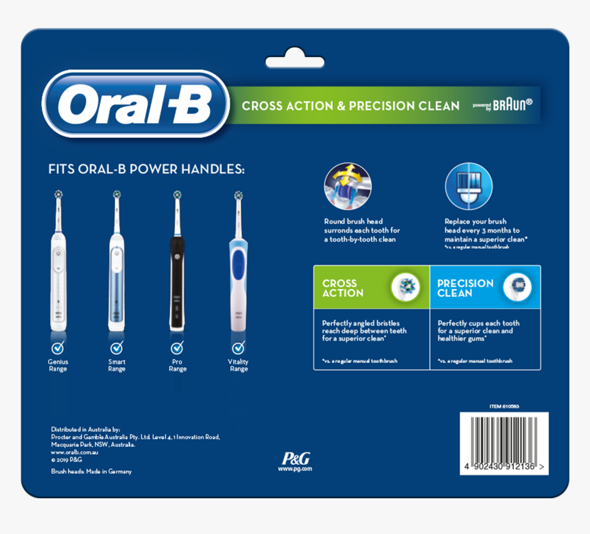 Oral B Cross Action 8pk Precision Clean 4pk Refills, HD Png Download