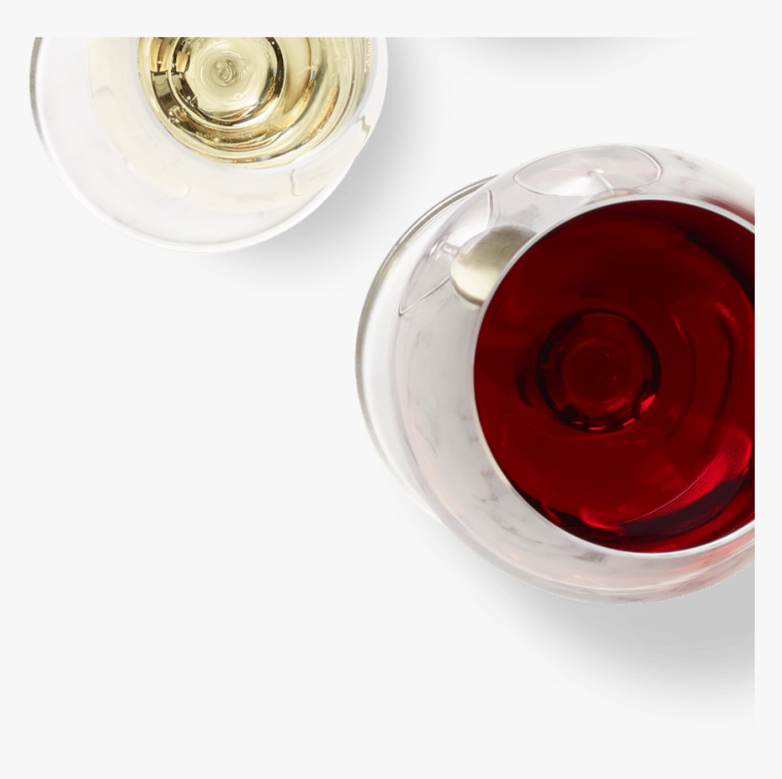 Glasses Of White And Red Wine - Glass Bottle, HD Png Download