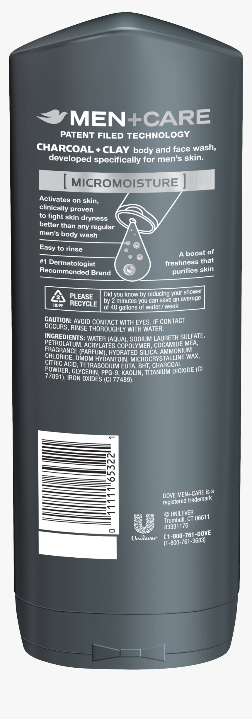 Dove Men Care Elements Charcoal Clay Body Wash, HD Png Download