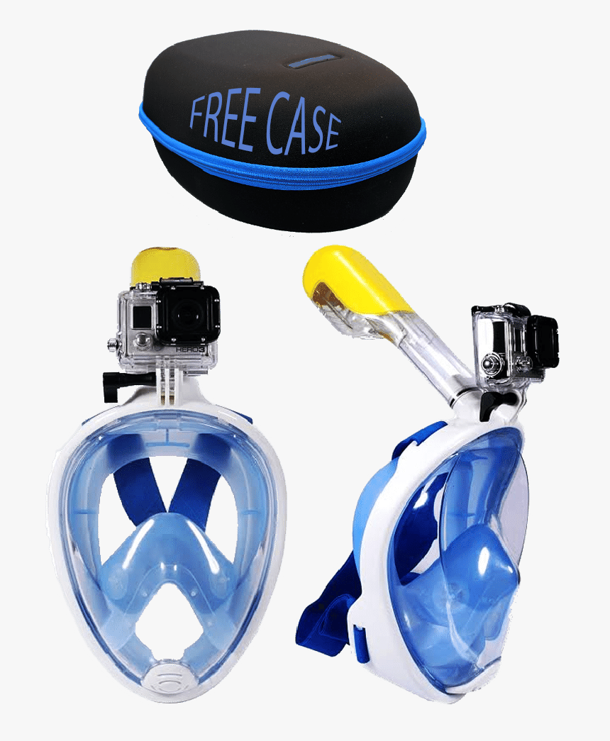 Snorkel Mask White Blue With Case - Snorkel Mask Malaysia, HD Png Download