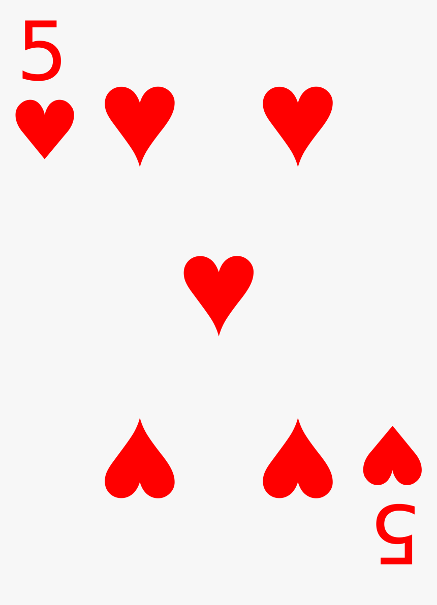File Cards Heart Wikimedia Commons Open - 5 Heart Cards, HD Png Download