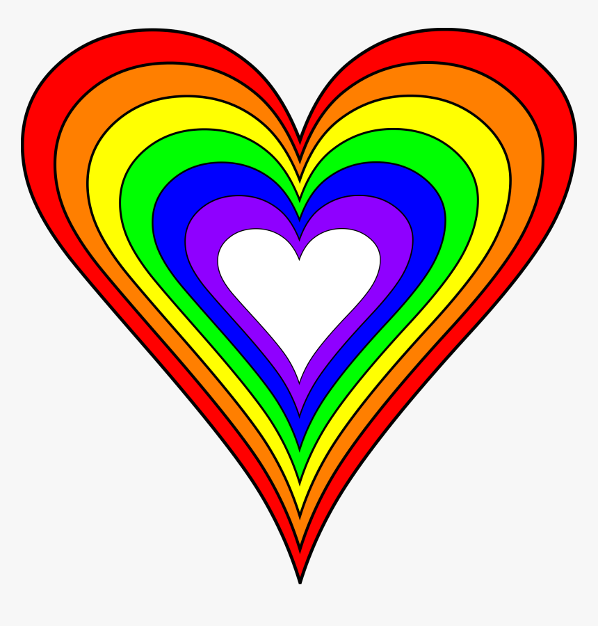 Rainbow Hearts Png - Rainbow Heart Transparent Background, Png Download