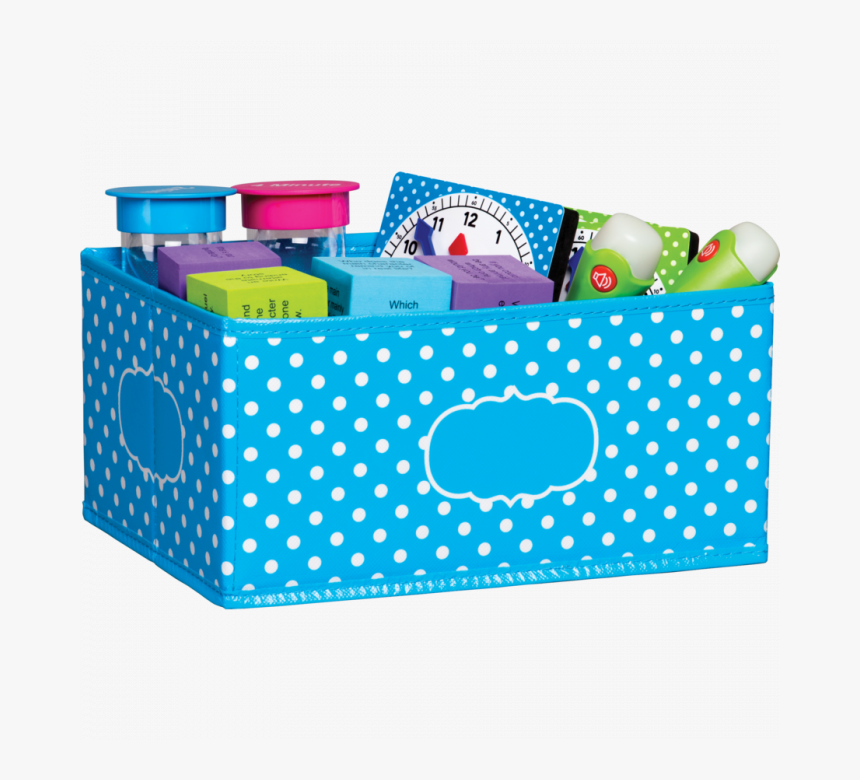 Aqua Polka Dots Small Storage Bin - Hand Made Bags Step By Step, HD Png Download